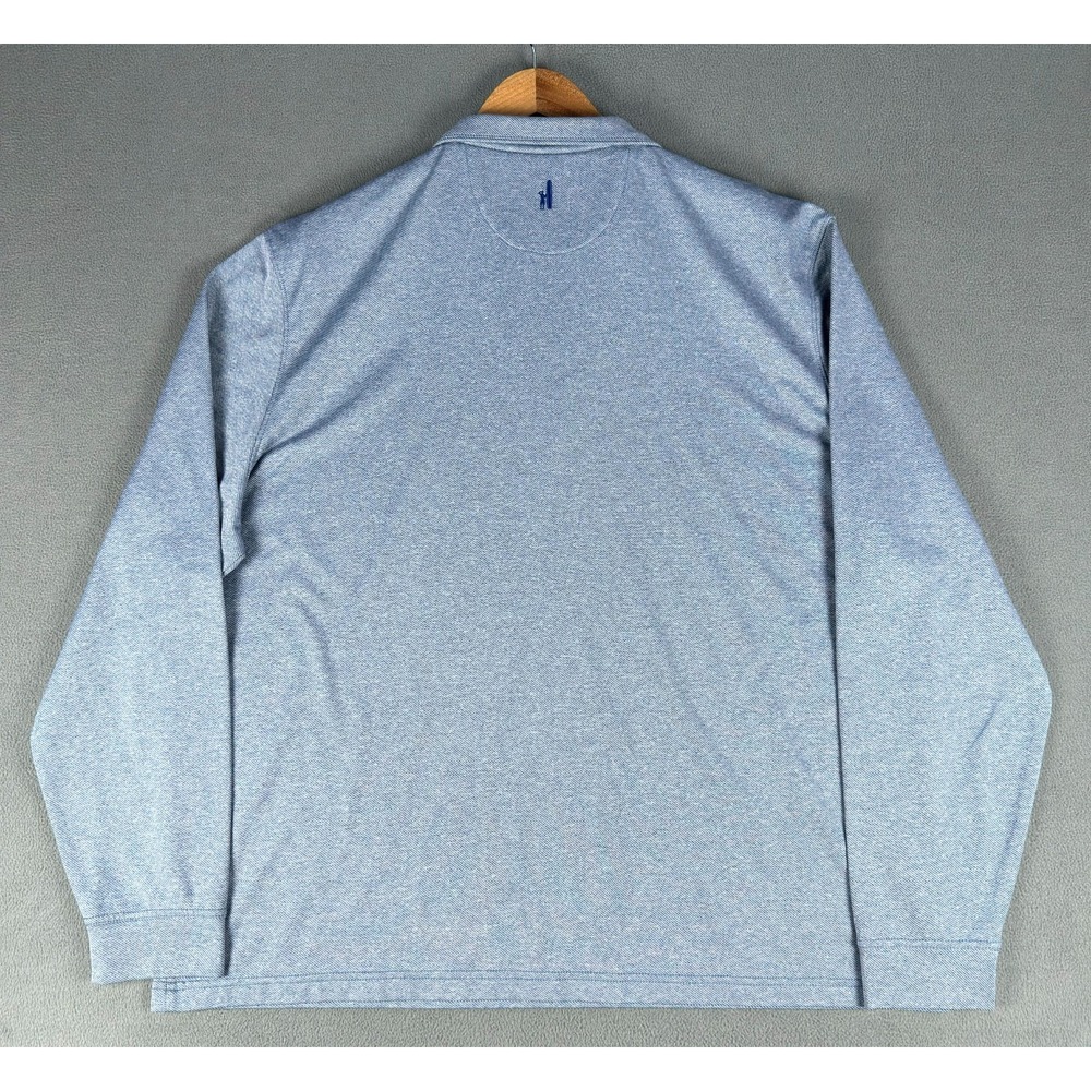 Johnnie O Quarter Zip Mens 2XL Blue Top Shelf Farber Heathered Twill Minimalist - Picture 3 of 10